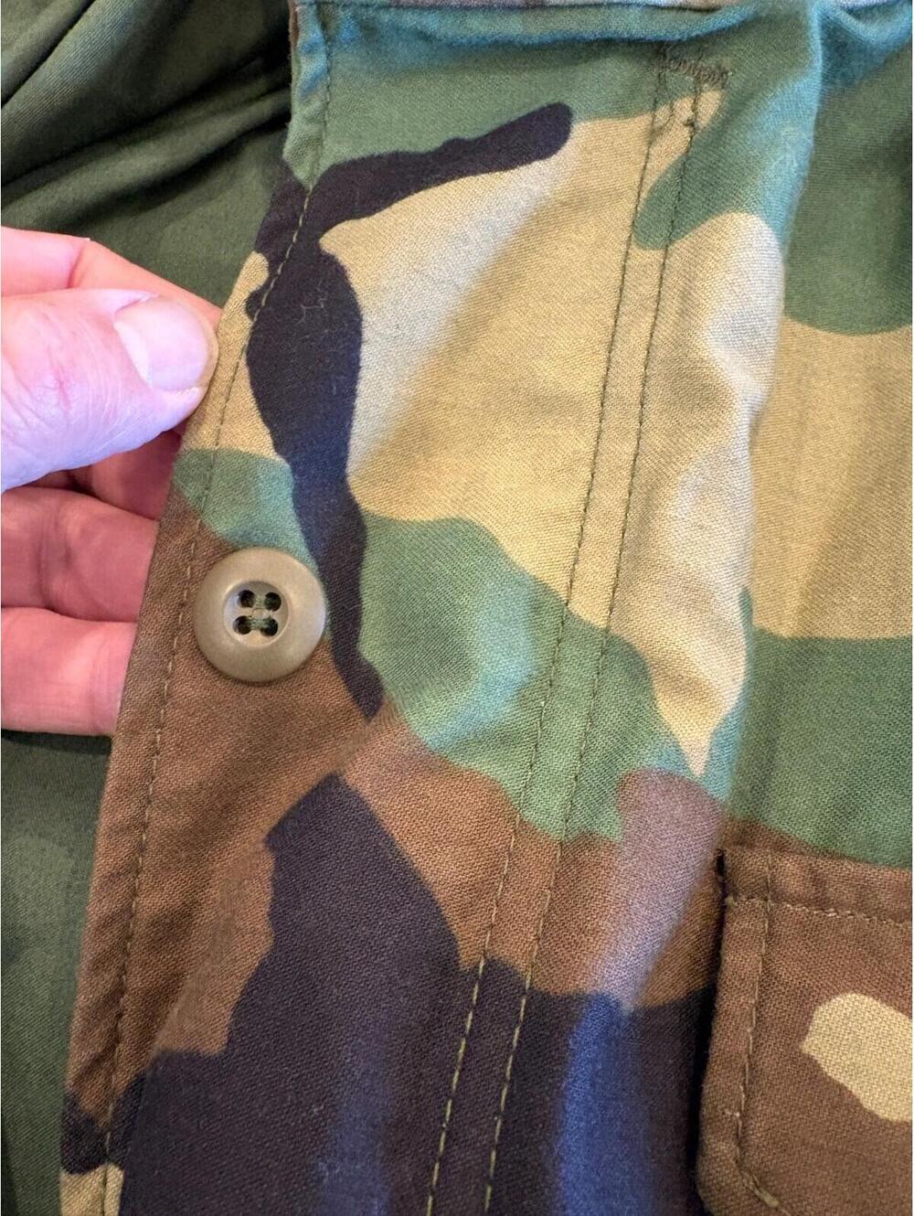 Vtg 1999 M-65 Field Jacket US Military Woodland Camo Large Regular Golden Mfg Co - Picture 11 of 12